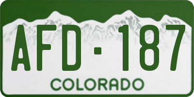 CO license plate AFD187