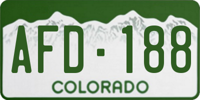 CO license plate AFD188