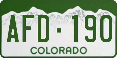 CO license plate AFD190