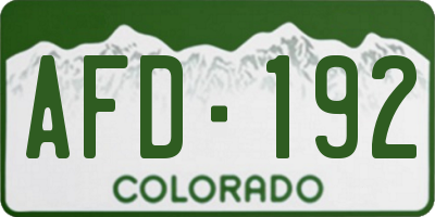 CO license plate AFD192