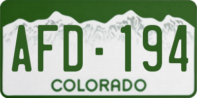 CO license plate AFD194