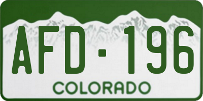 CO license plate AFD196