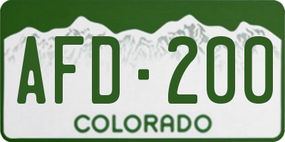 CO license plate AFD200