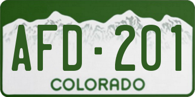 CO license plate AFD201