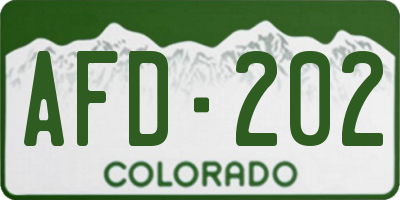 CO license plate AFD202