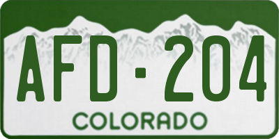 CO license plate AFD204