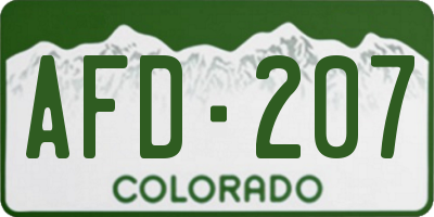 CO license plate AFD207