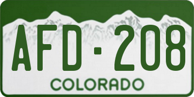 CO license plate AFD208