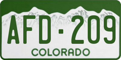 CO license plate AFD209