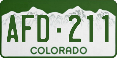 CO license plate AFD211