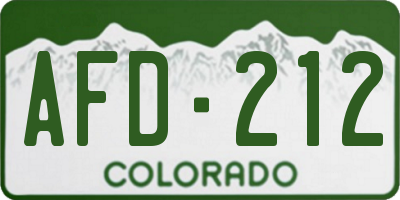 CO license plate AFD212