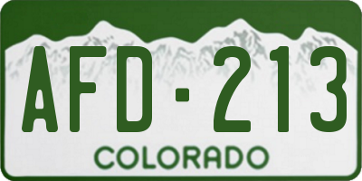 CO license plate AFD213