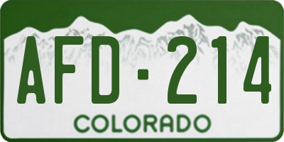 CO license plate AFD214