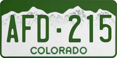 CO license plate AFD215