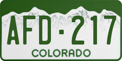 CO license plate AFD217