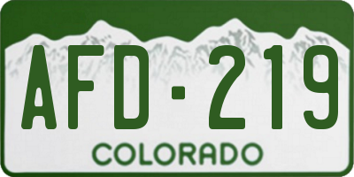 CO license plate AFD219