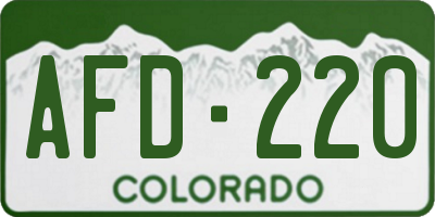 CO license plate AFD220