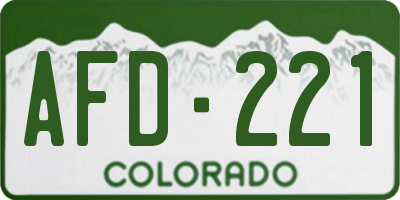 CO license plate AFD221