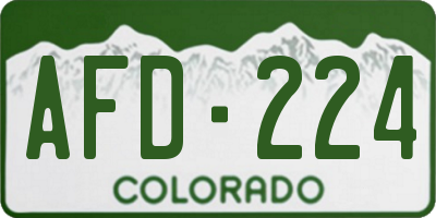 CO license plate AFD224