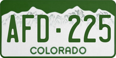 CO license plate AFD225