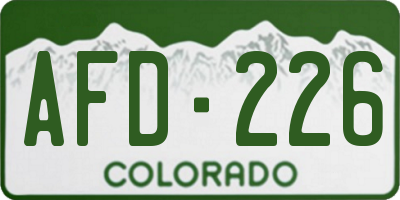 CO license plate AFD226