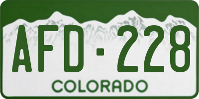CO license plate AFD228