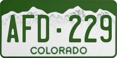 CO license plate AFD229