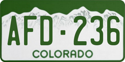 CO license plate AFD236