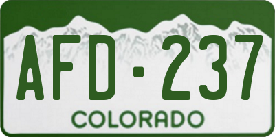 CO license plate AFD237