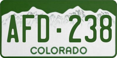 CO license plate AFD238