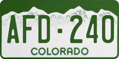 CO license plate AFD240
