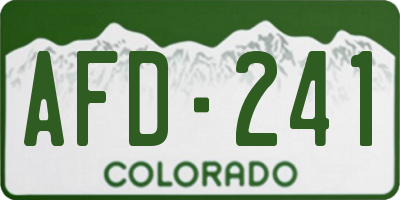 CO license plate AFD241