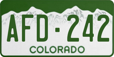 CO license plate AFD242
