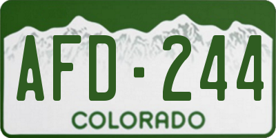 CO license plate AFD244