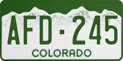 CO license plate AFD245