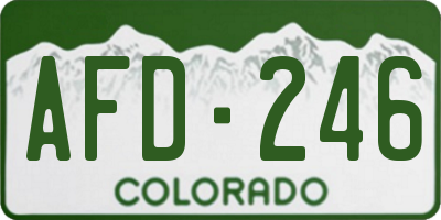 CO license plate AFD246