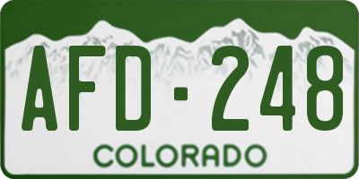 CO license plate AFD248