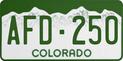 CO license plate AFD250