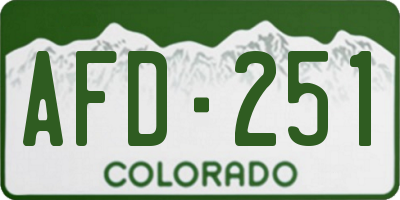 CO license plate AFD251