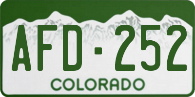 CO license plate AFD252