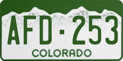 CO license plate AFD253