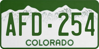 CO license plate AFD254
