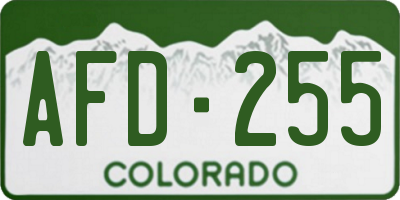 CO license plate AFD255