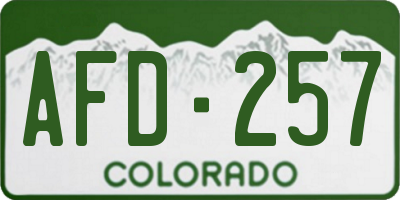 CO license plate AFD257