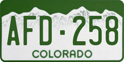 CO license plate AFD258