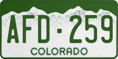 CO license plate AFD259