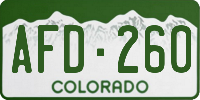 CO license plate AFD260