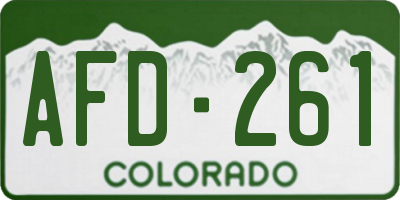 CO license plate AFD261