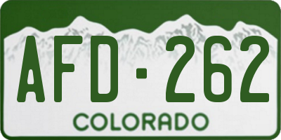 CO license plate AFD262