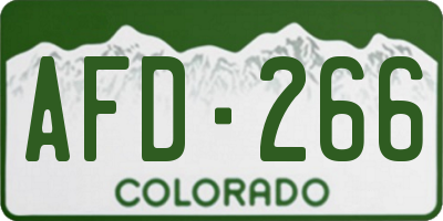 CO license plate AFD266